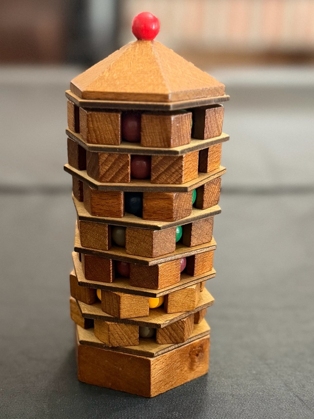 True Genius Pagoda Wooden Brainteaser Puzzle